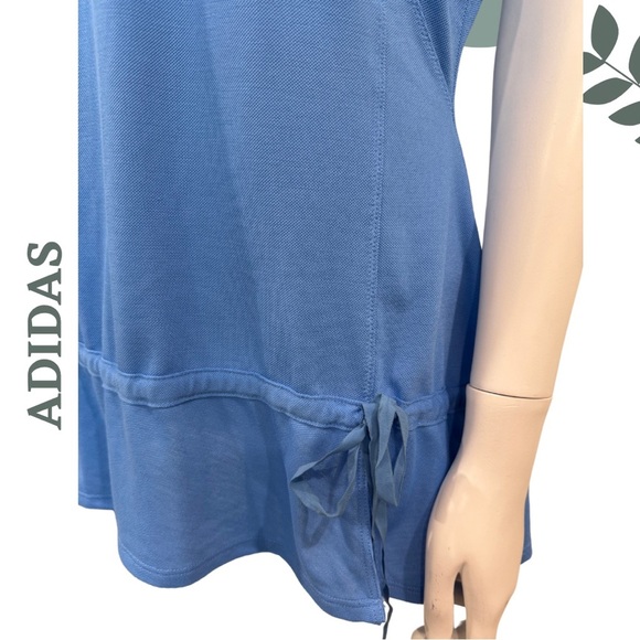 Adidas Predator Ridge Golf Shirt – Light Blue, Flared Drawstring Hem Size Large - Picture 6 of 9